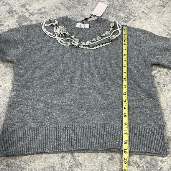 NWT Cinq a Sept Necklace Detail Lilliana Pullover Sweater Wool Blend XXS - Picture 10 of 15